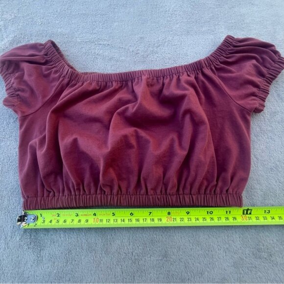 Aritzia Wilfred Adelisa Off Shoulder Mauve Crop Top X-Small - Picture 10 of 10